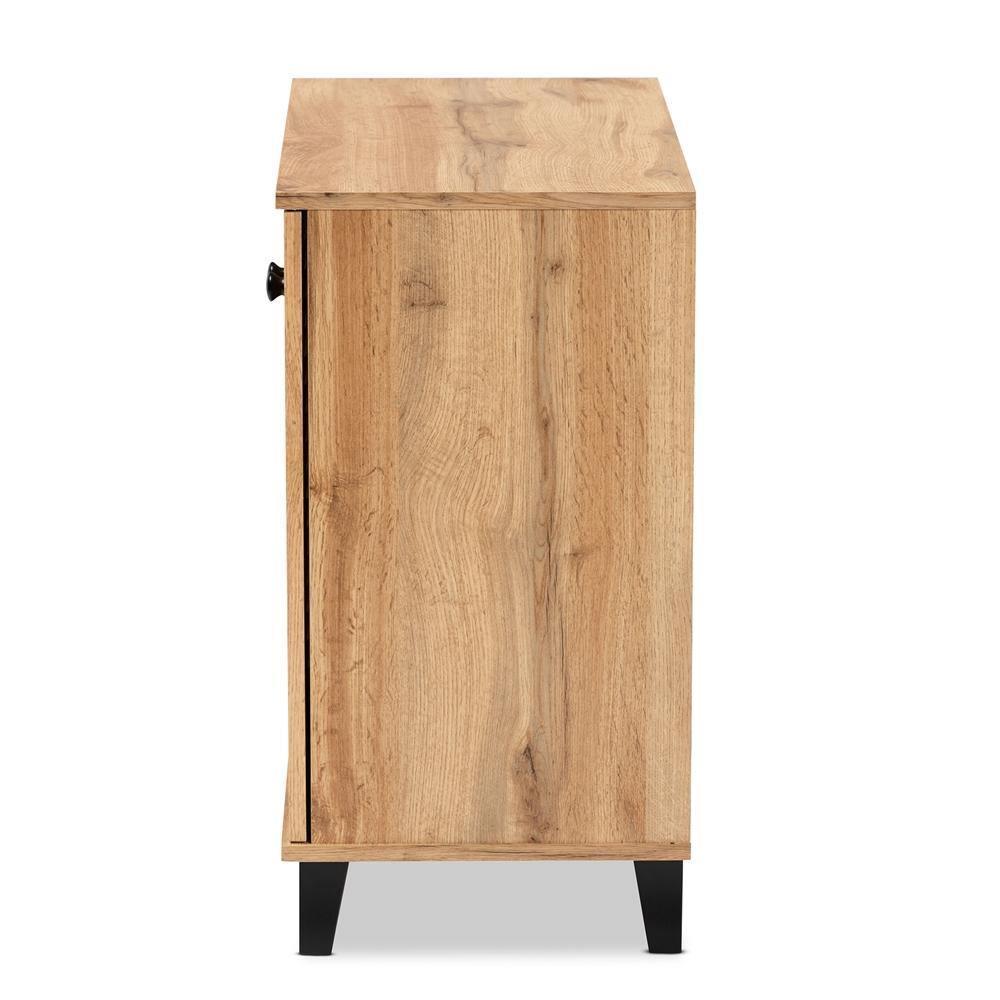Coolidge Modern and Contemporary Oak Brown Finished Wood 2-Door Shoe Storage Cabinet FredCo