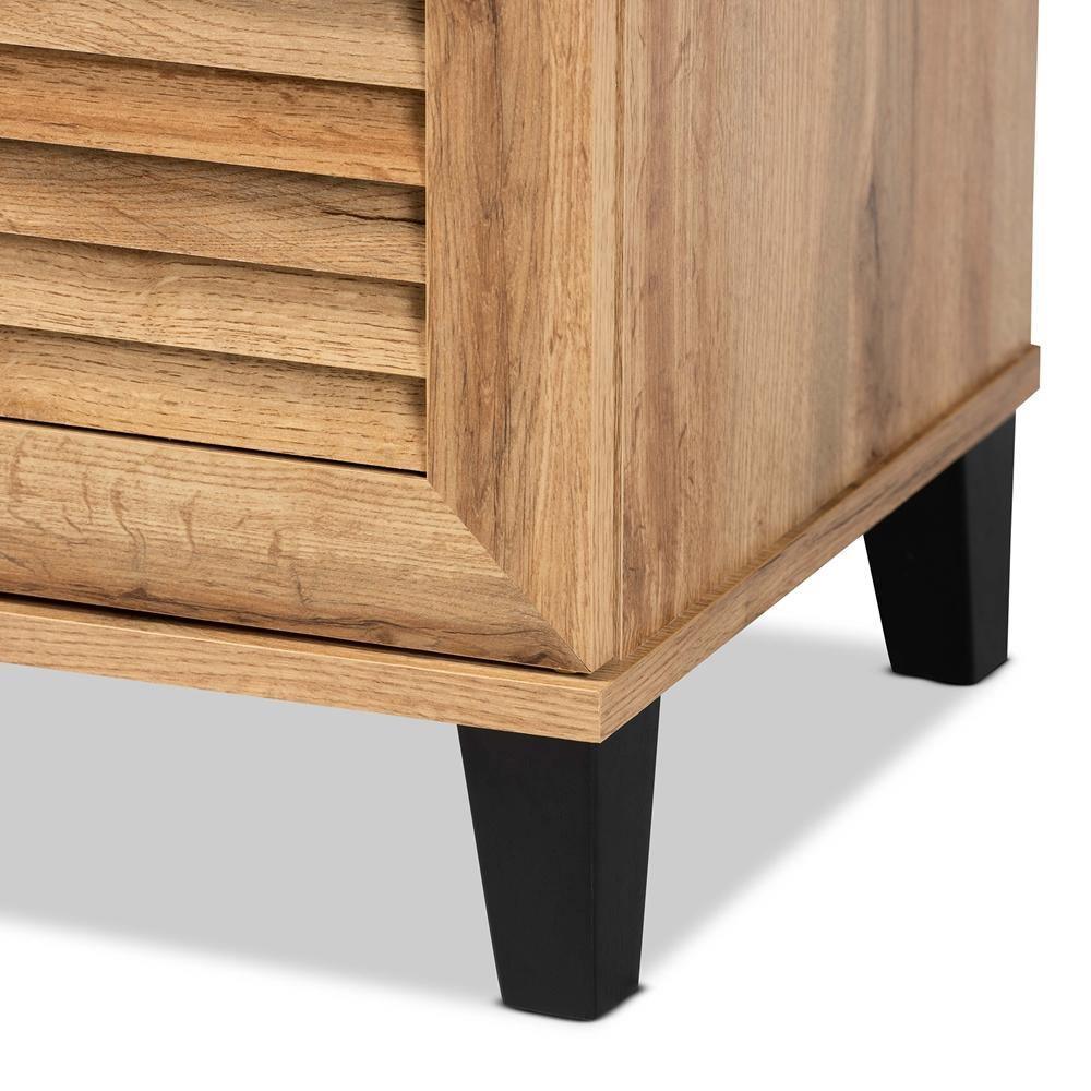 Coolidge Modern and Contemporary Oak Brown Finished Wood 2-Door Shoe Storage Cabinet FredCo