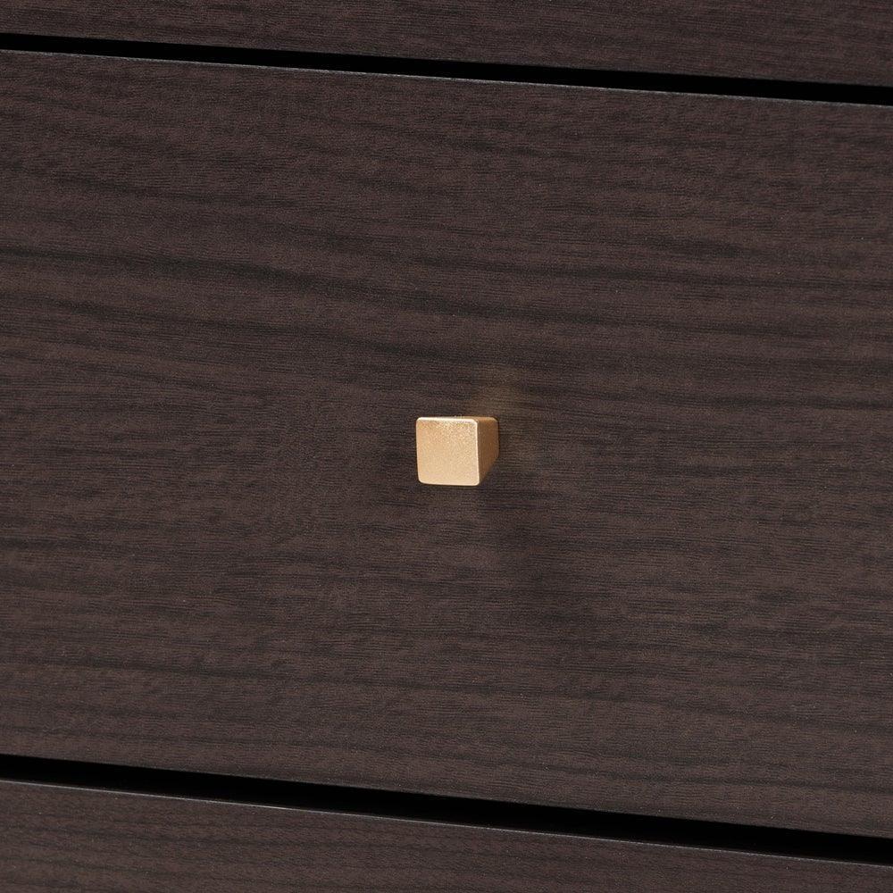 Cormac Modern and Contemporary Espresso Brown Finished Wood and Gold Metal 8-Drawer Dresser FredCo