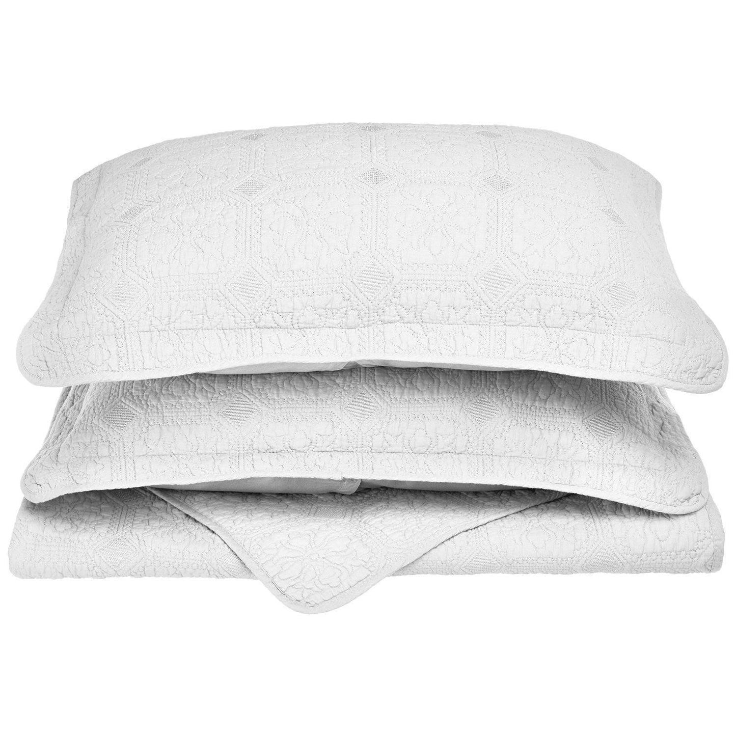 Corrington Long-Staple Cotton Floral Fine-Stitch Quilt Pillow Sham Set FredCo
