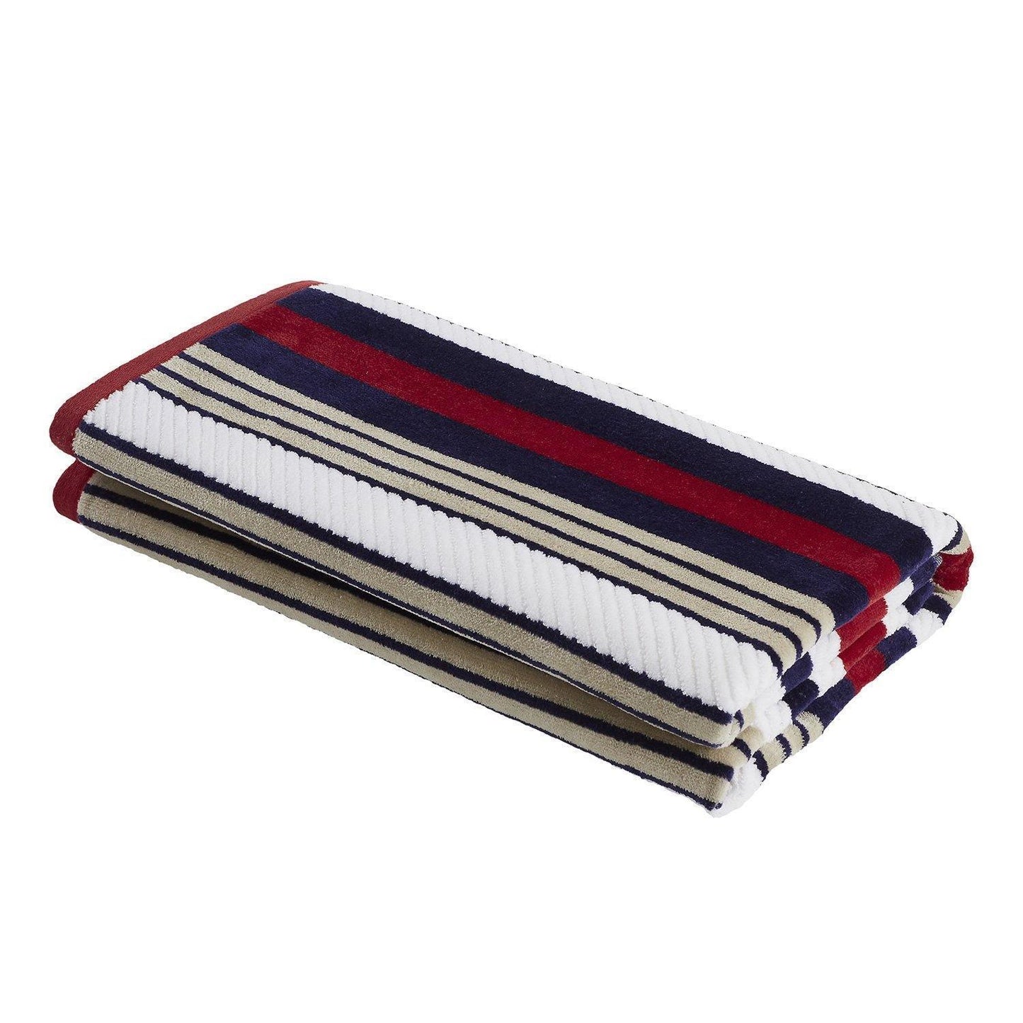 Cotton Rope Textured (set of 2) Oversized Beach Towel - Red FredCo
