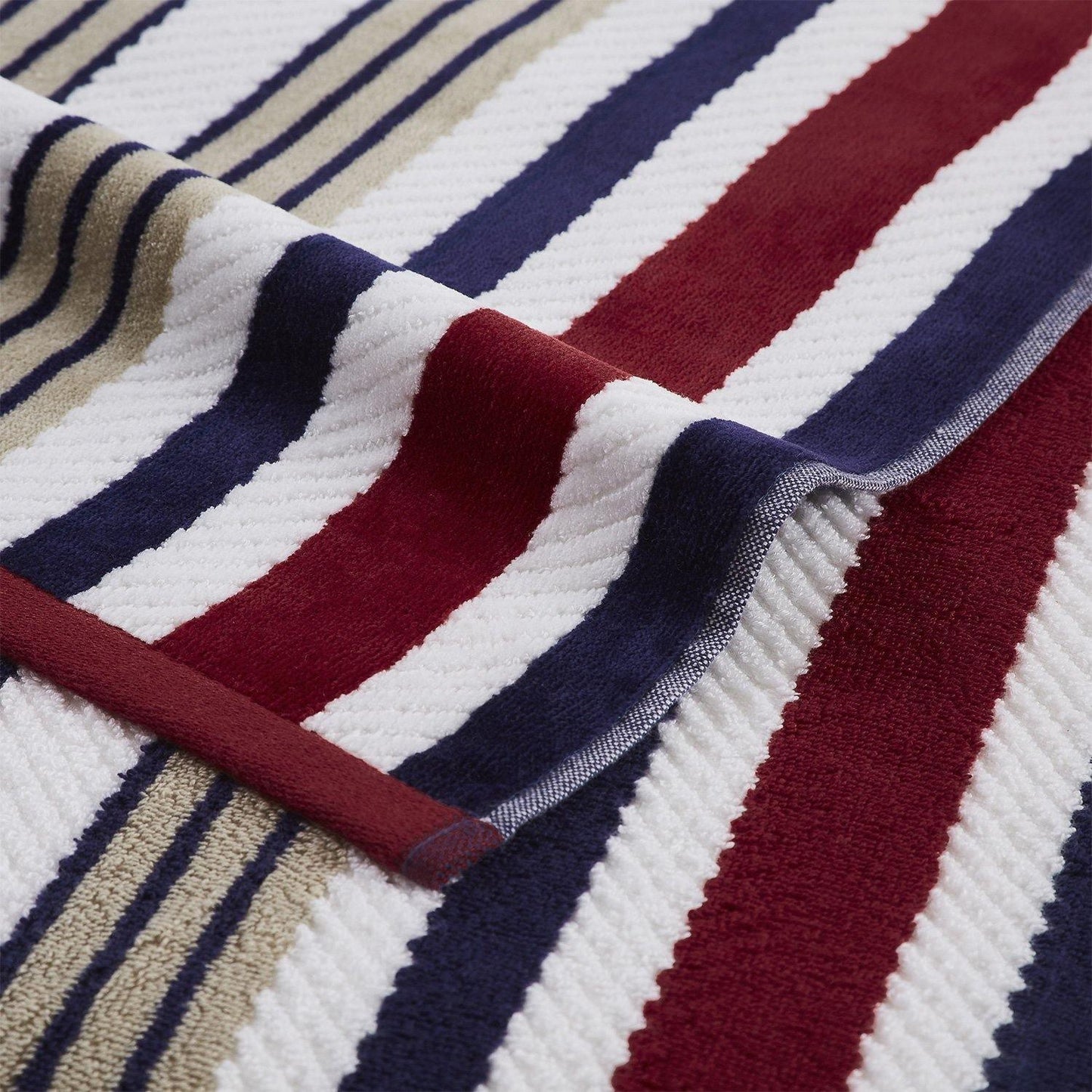 Cotton Rope Textured (set of 2) Oversized Beach Towel - Red FredCo