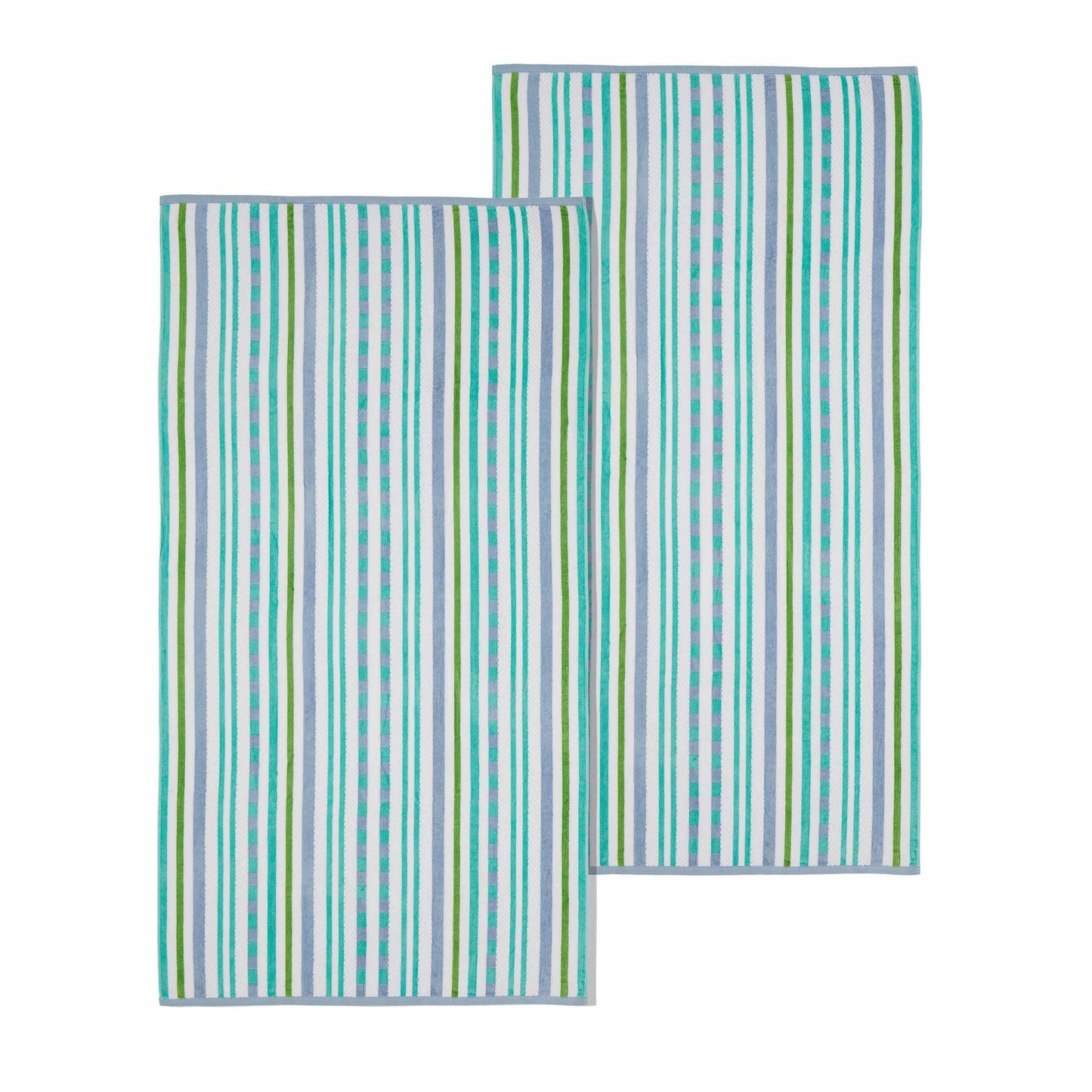 Cotton Stitch Stripe Textured (set of 2) Oversized Beach Towel FredCo