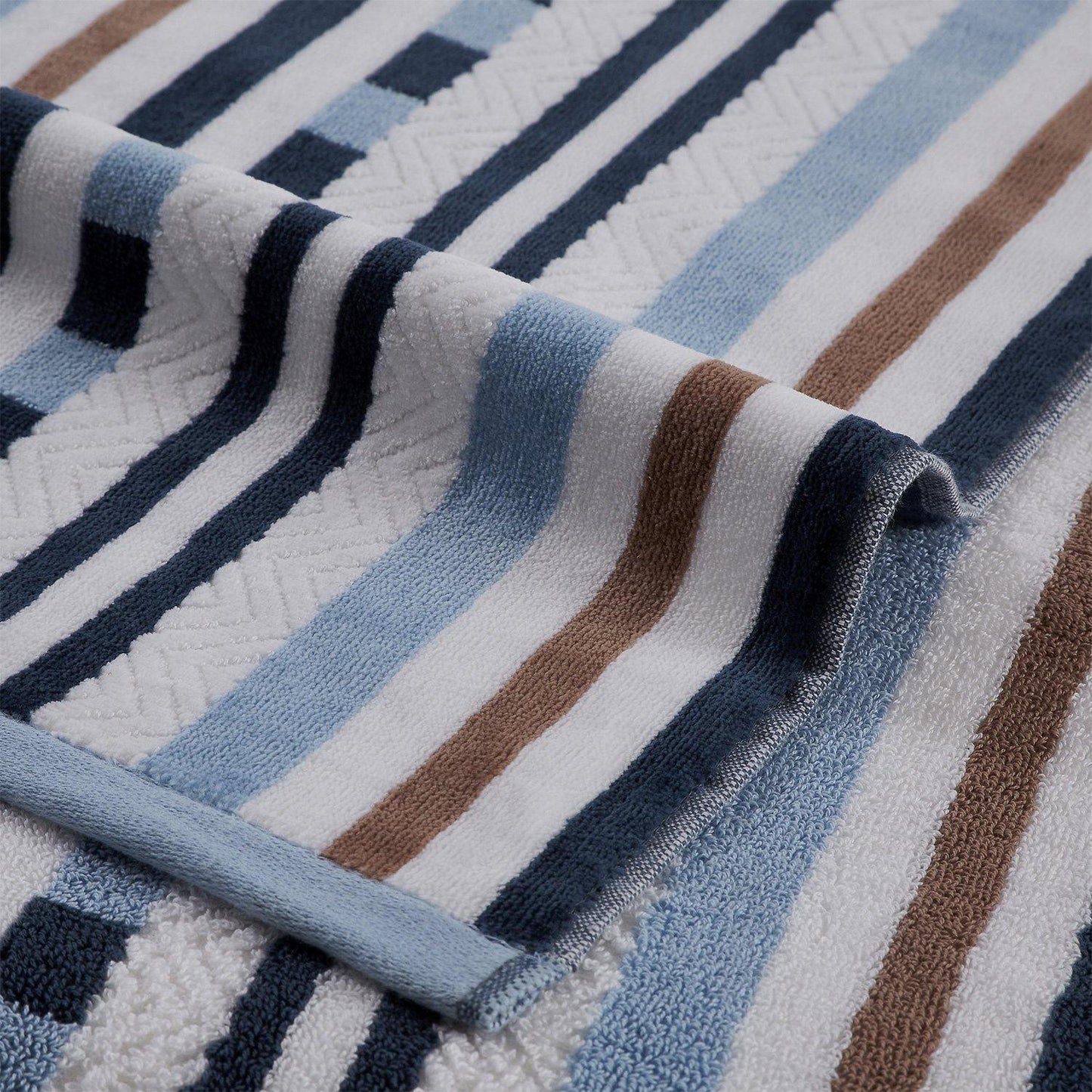 Cotton Stitch Stripe Textured (set of 2) Oversized Beach Towel FredCo