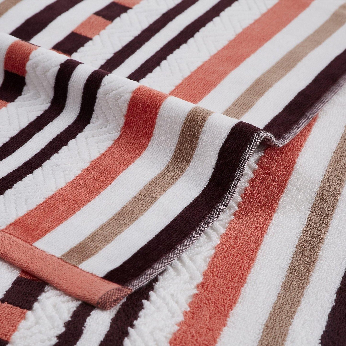 Cotton Stitch Stripe Textured (set of 2) Oversized Beach Towel FredCo
