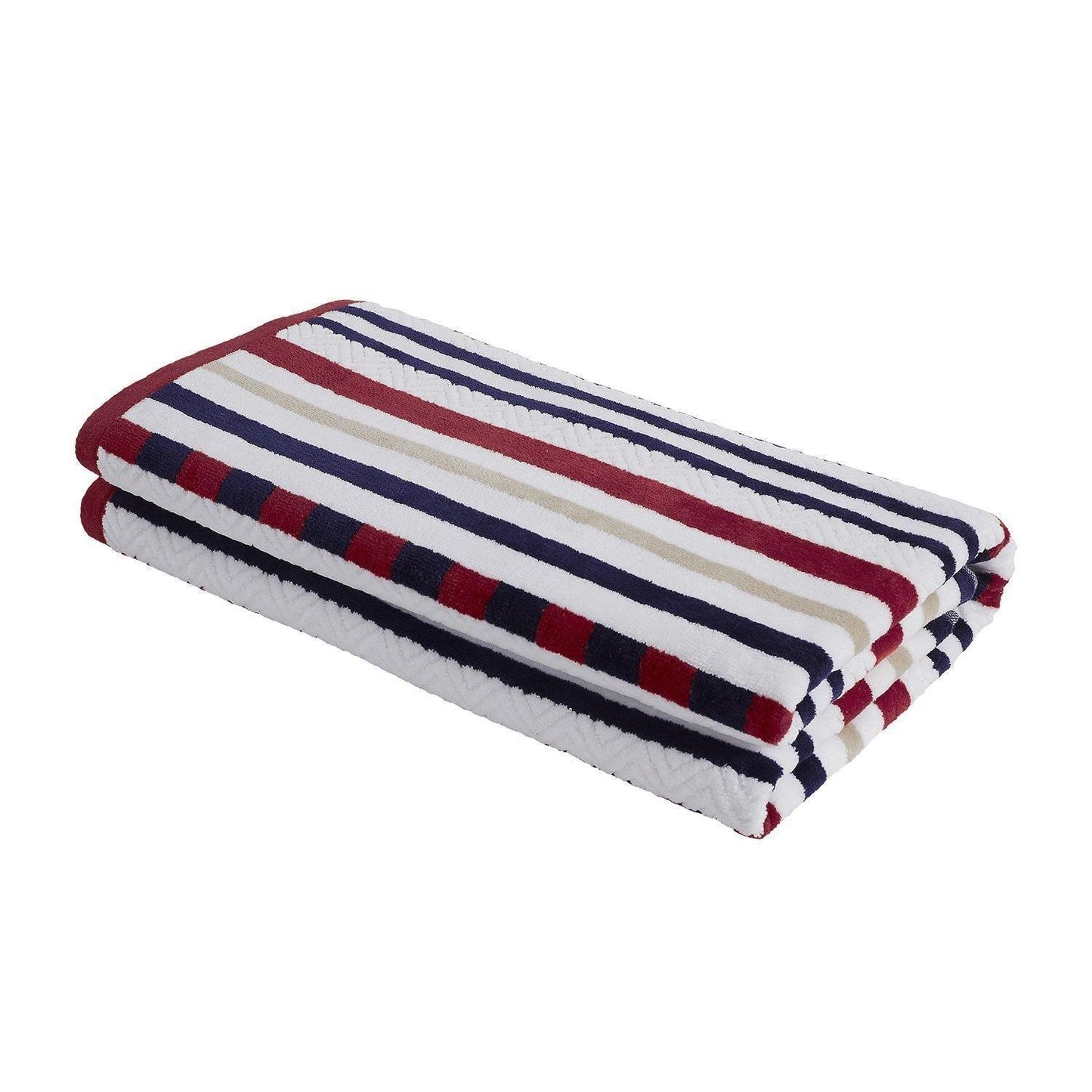Cotton Stitch Stripe Textured (set of 2) Oversized Beach Towel FredCo