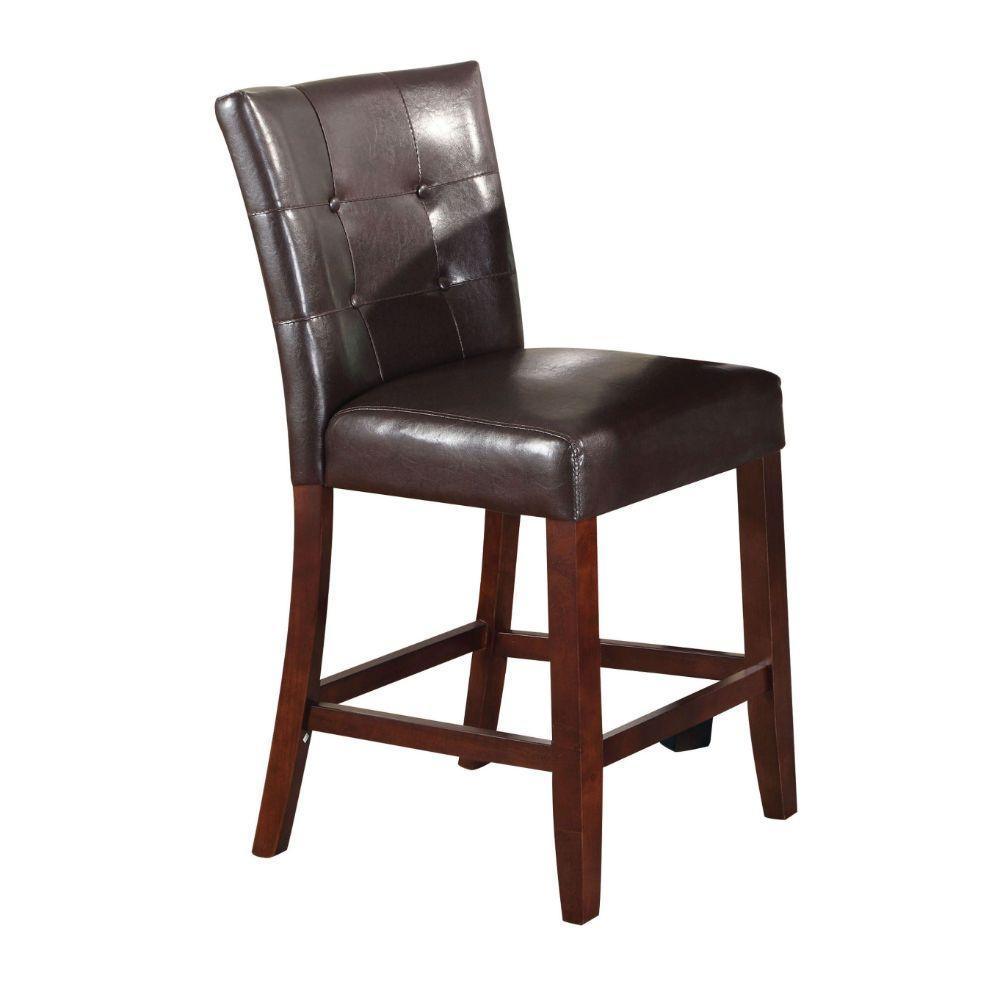 Counter Height Chair (Set-2), Espresso PU & Walnut FredCo