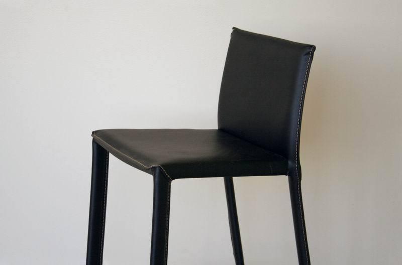 Crawford Black Leather Counter Height Stool (Set of 2) FredCo