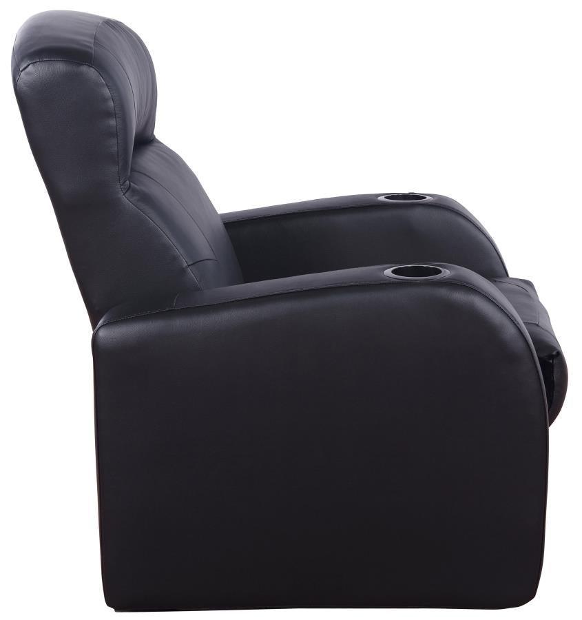 Cyrus Upholstered Recliner Living Room Set Black 600001-S4A Coaster FredCo