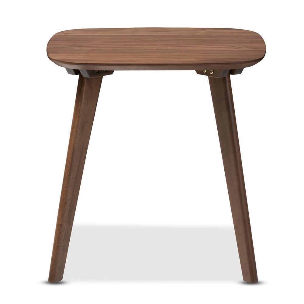 Dahlia Mid-Century Modern Walnut Wood End Table FredCo
