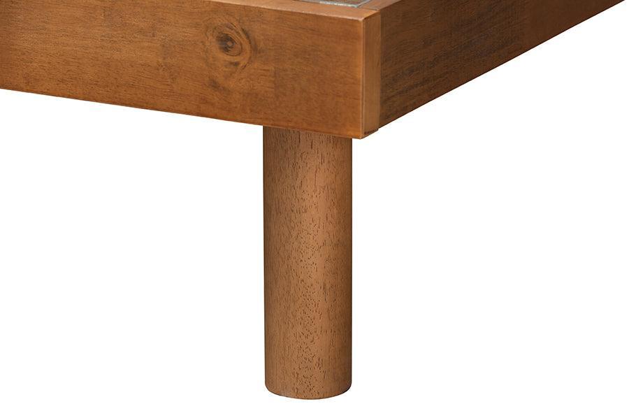 Daina Mid-Century Modern Ash Walnut Finished Wood Full Size Platform Bed FredCo