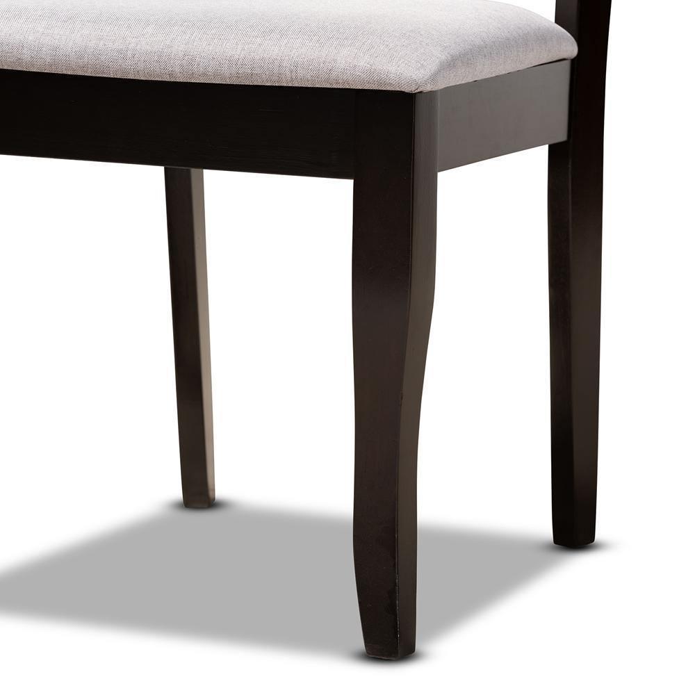 Daisy Modern and Contemporary Grey Fabric Upholstered and Dark Brown Finished Wood 5-Piece Dining Set FredCo