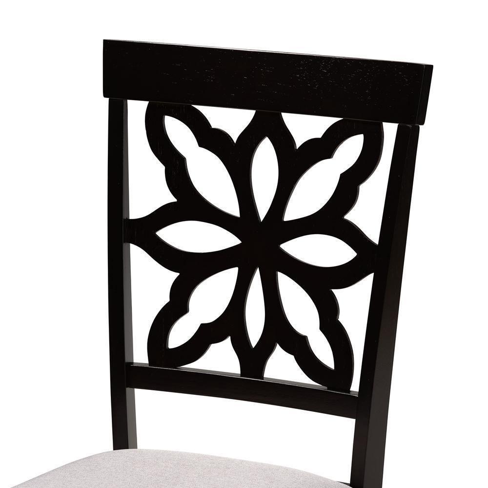 Dallas Modern and Contemporary Grey Fabric Upholstered and Dark Brown Finished Wood 7-Piece Dining Set FredCo