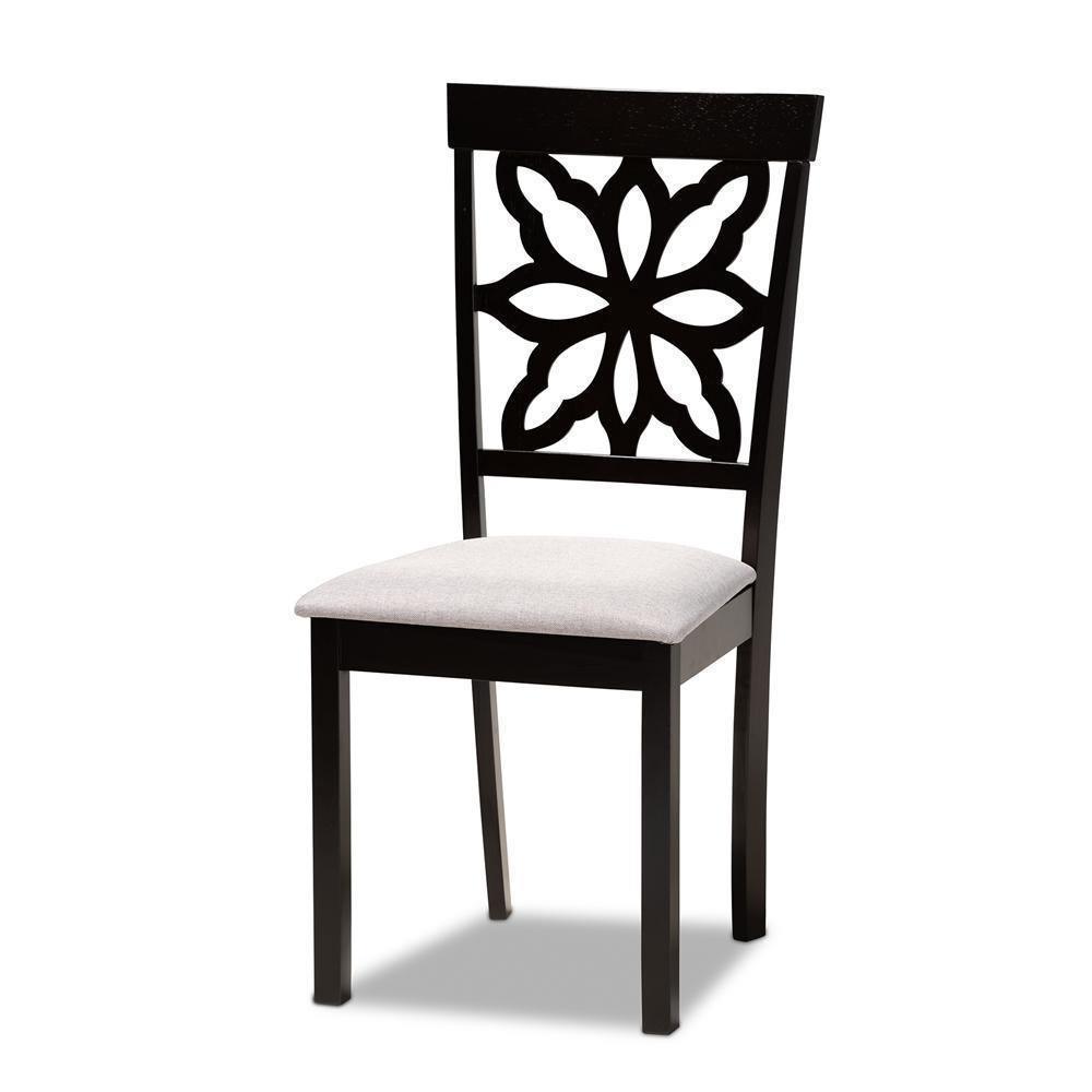Dallas Modern and Contemporary Grey Fabric Upholstered and Dark Brown Finished Wood 7-Piece Dining Set FredCo