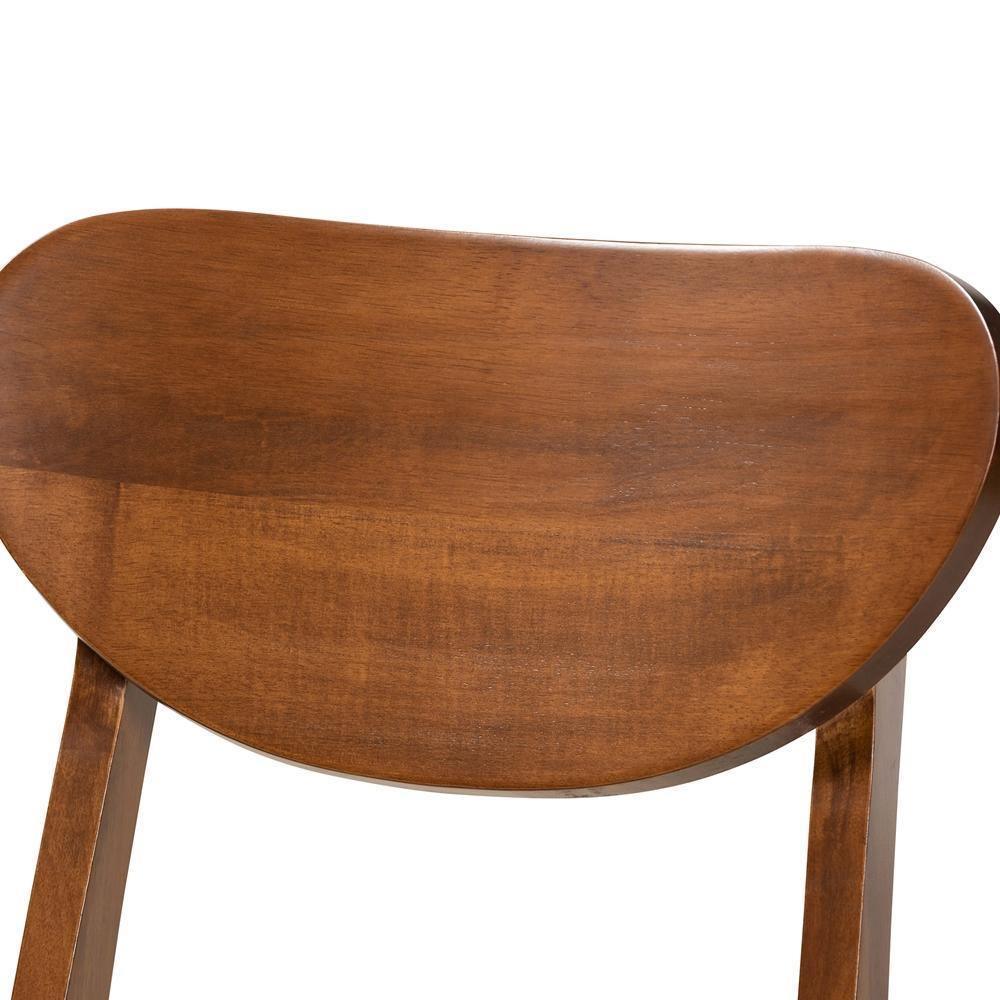 Damara Mid-Century Modern Grey Fabric Upholstered and Walnut Brown Finished Wood 5-Piece Dining Set FredCo