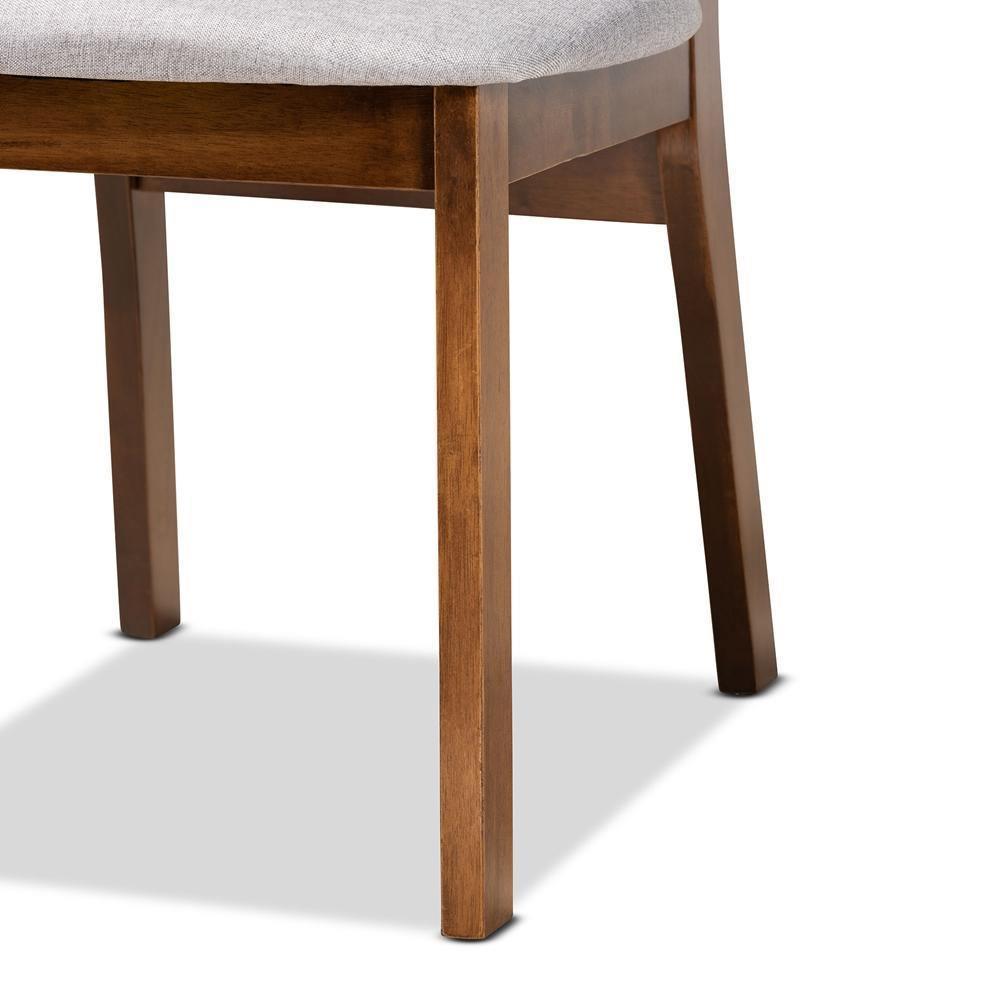 Damara Mid-Century Modern Grey Fabric Upholstered and Walnut Brown Finished Wood 5-Piece Dining Set FredCo