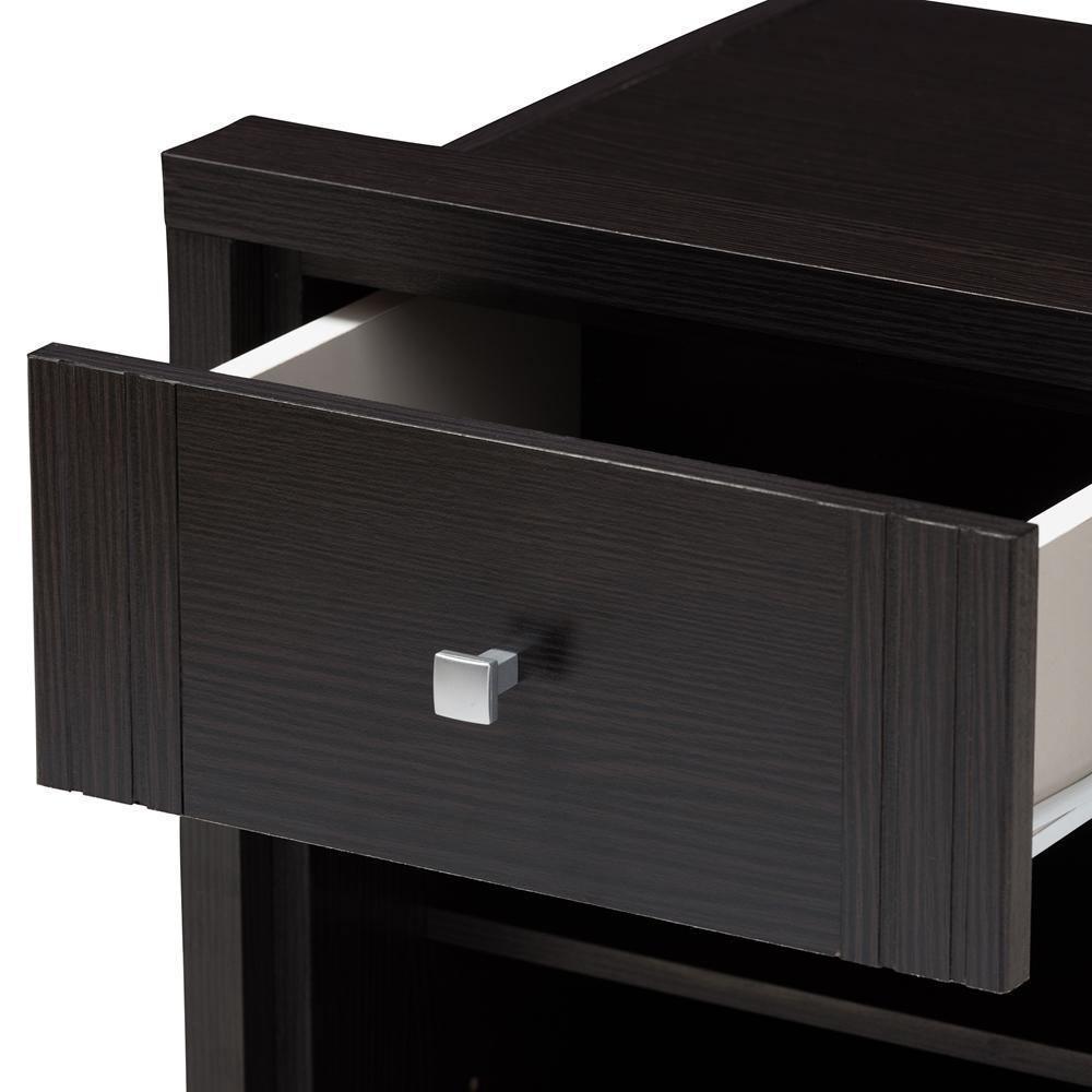 Danette Modern and Contemporary Wenge Brown Finished 1-Drawer Nightstand FredCo