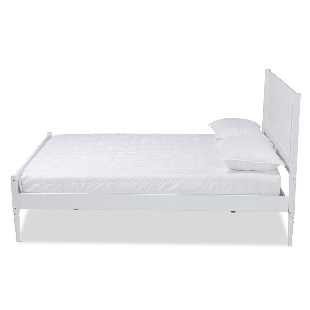 Daniella Modern and Contemporary White Finished Wood Full Size Platform Bed FredCo
