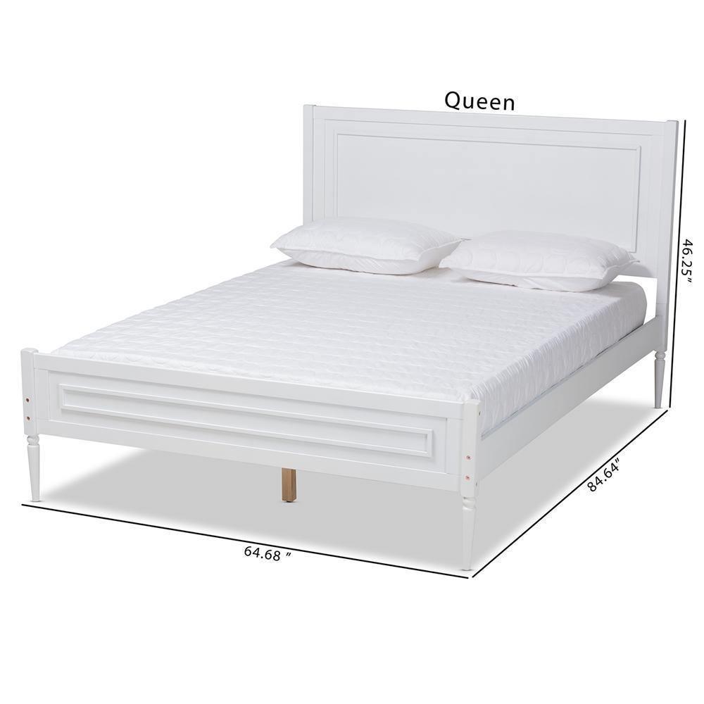 Daniella Modern and Contemporary White Finished Wood Full Size Platform Bed FredCo