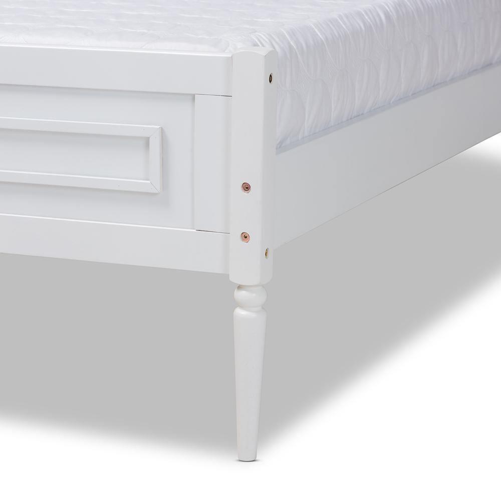 Daniella Modern and Contemporary White Finished Wood Full Size Platform Bed FredCo