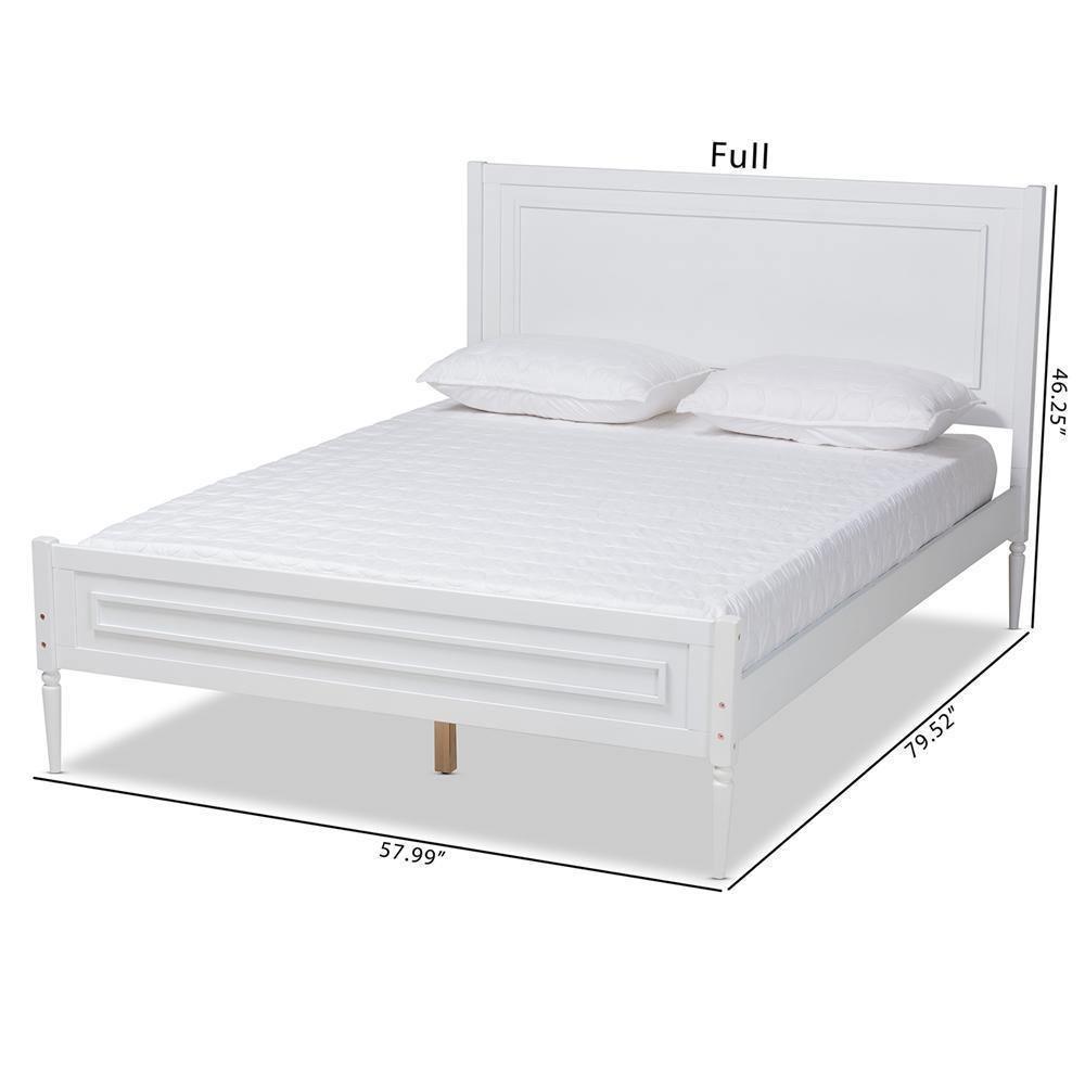 Daniella Modern and Contemporary White Finished Wood Full Size Platform Bed FredCo