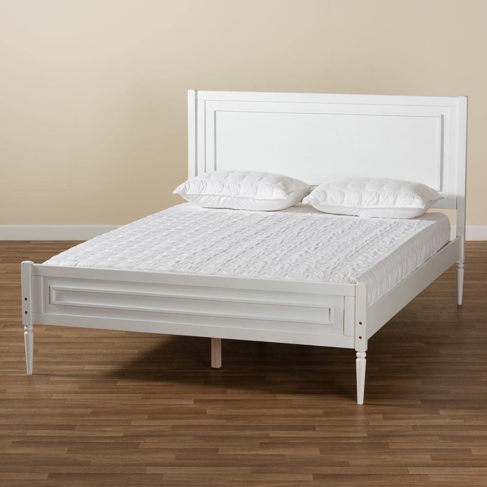 Daniella Modern and Contemporary White Finished Wood Full Size Platform Bed FredCo