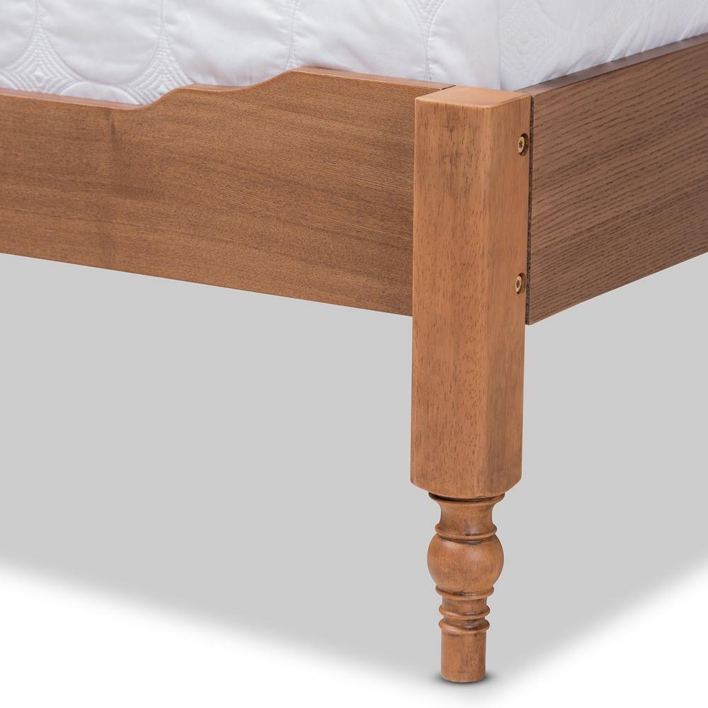 Danielle Traditional and Transitional Rustic Ash Walnut Brown Finished Wood Full Size Platform Storage Bed with Built-In Shelves FredCo