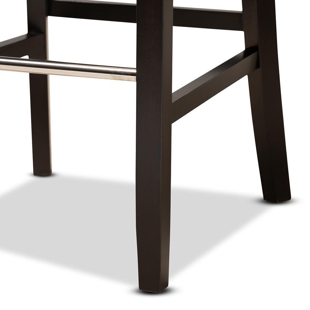 Daphne Modern and Contemporary Dark Grey Velvet Fabric Upholstered and Dark Brown Finished Wood 2-Piece Bar Stool Set FredCo
