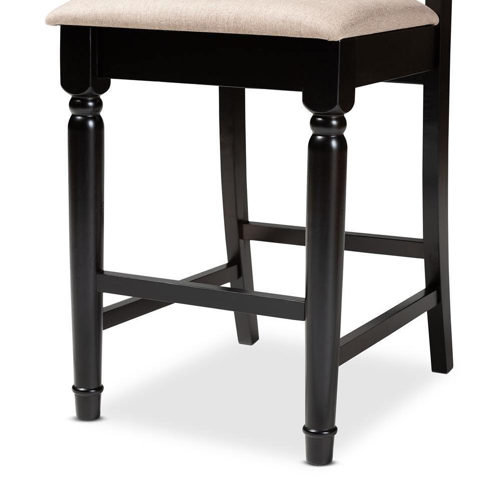 Darcie Modern and Contemporary Sand Fabric Upholstered Espresso Brown Finished 5-Piece Wood Pub Set FredCo