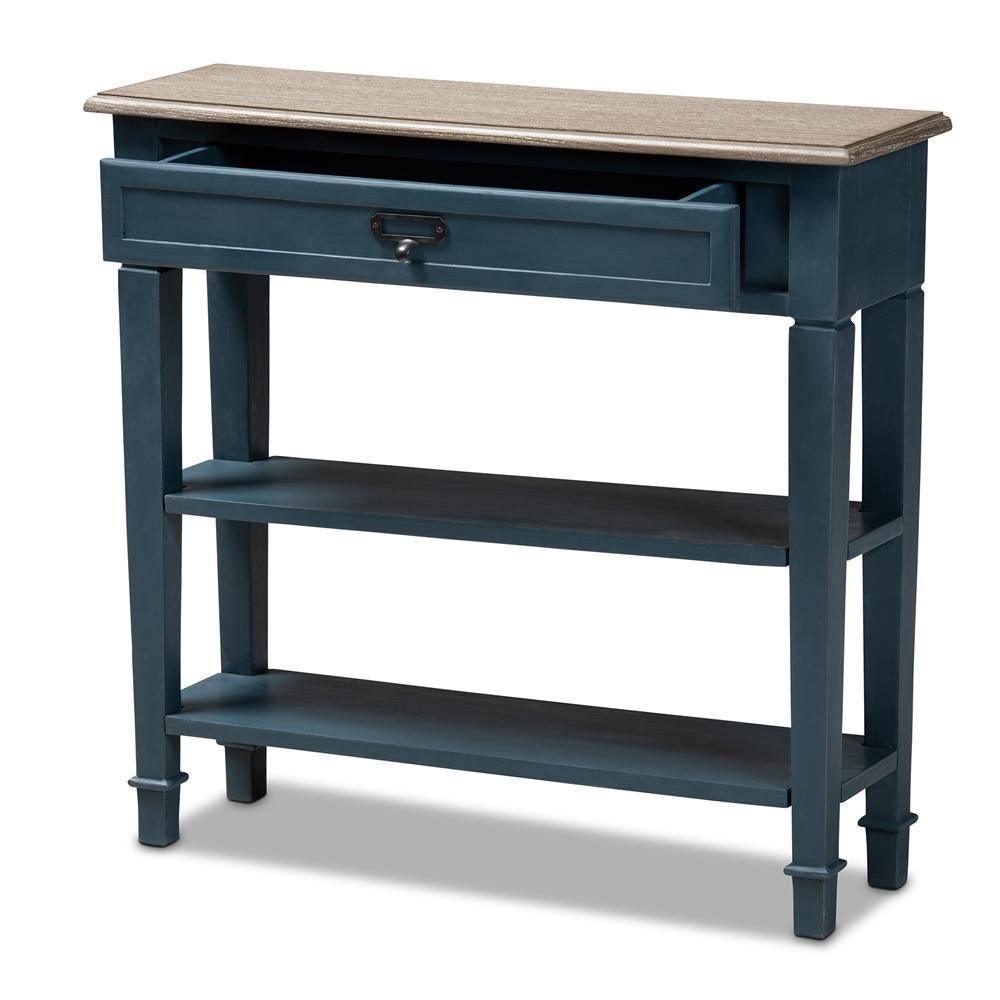 Dauphine French Provincial Blue Spruce Fiinished Wood Accent Console Table FredCo
