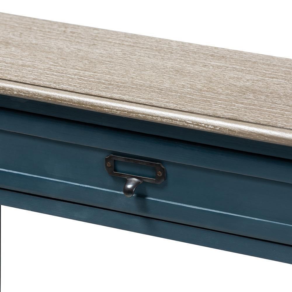 Dauphine French Provincial Blue Spruce Fiinished Wood Accent Console Table FredCo