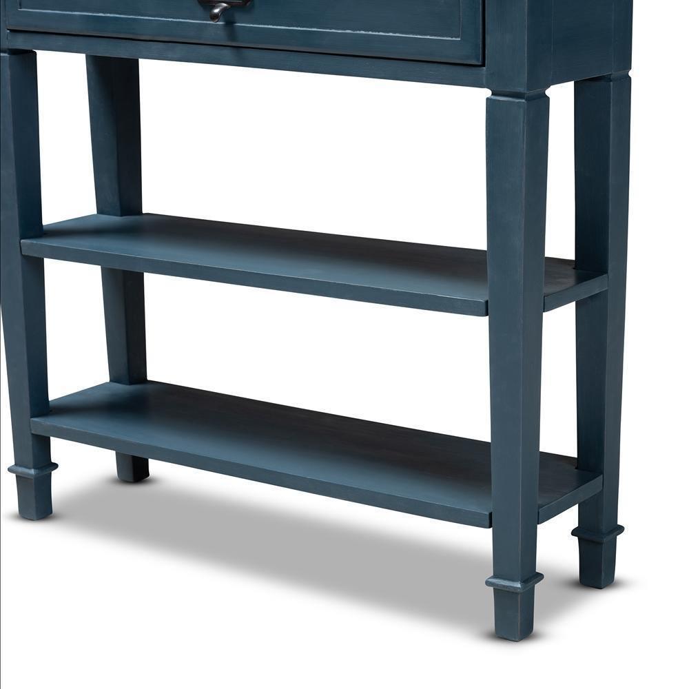 Dauphine French Provincial Blue Spruce Fiinished Wood Accent Console Table FredCo