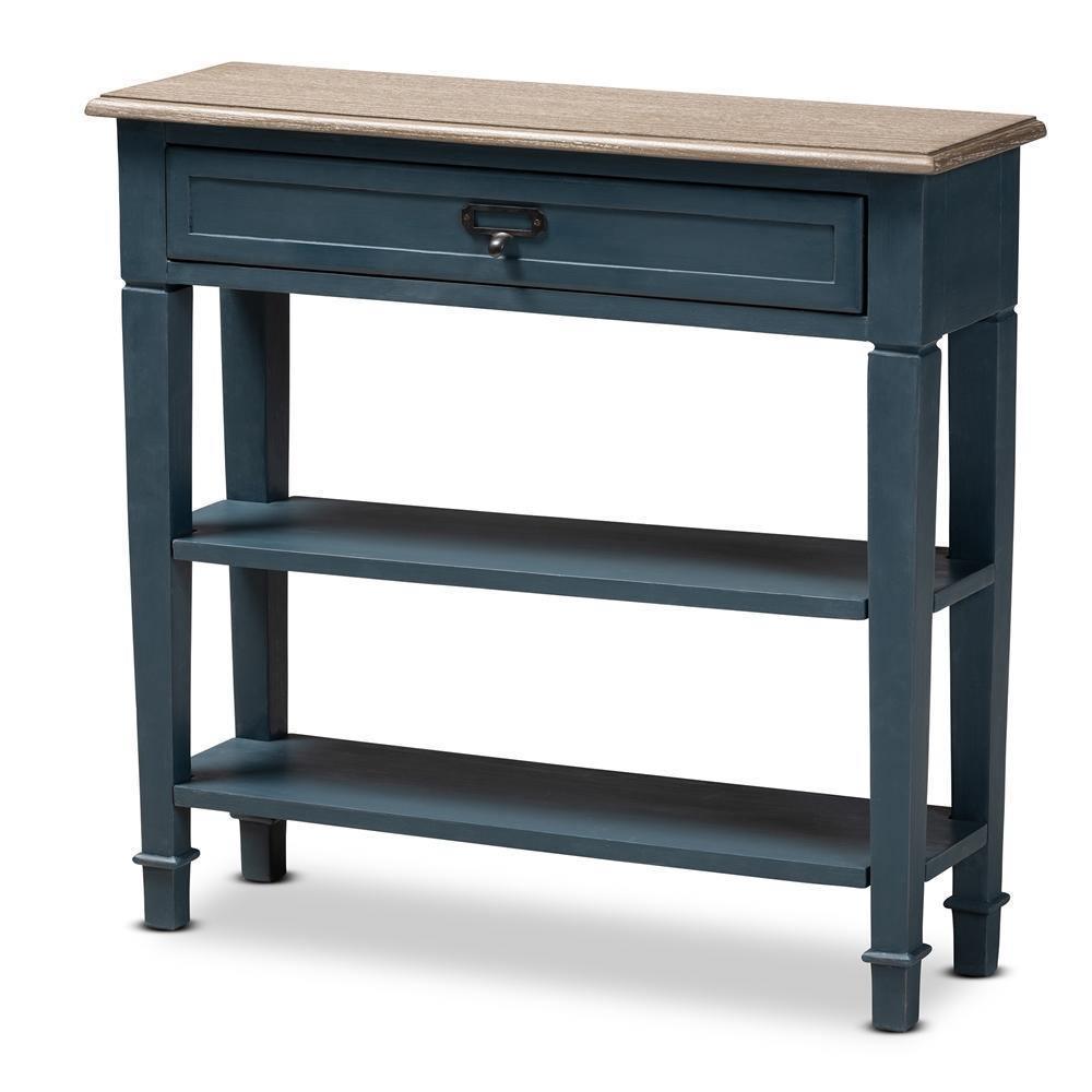 Dauphine French Provincial Blue Spruce Fiinished Wood Accent Console Table FredCo