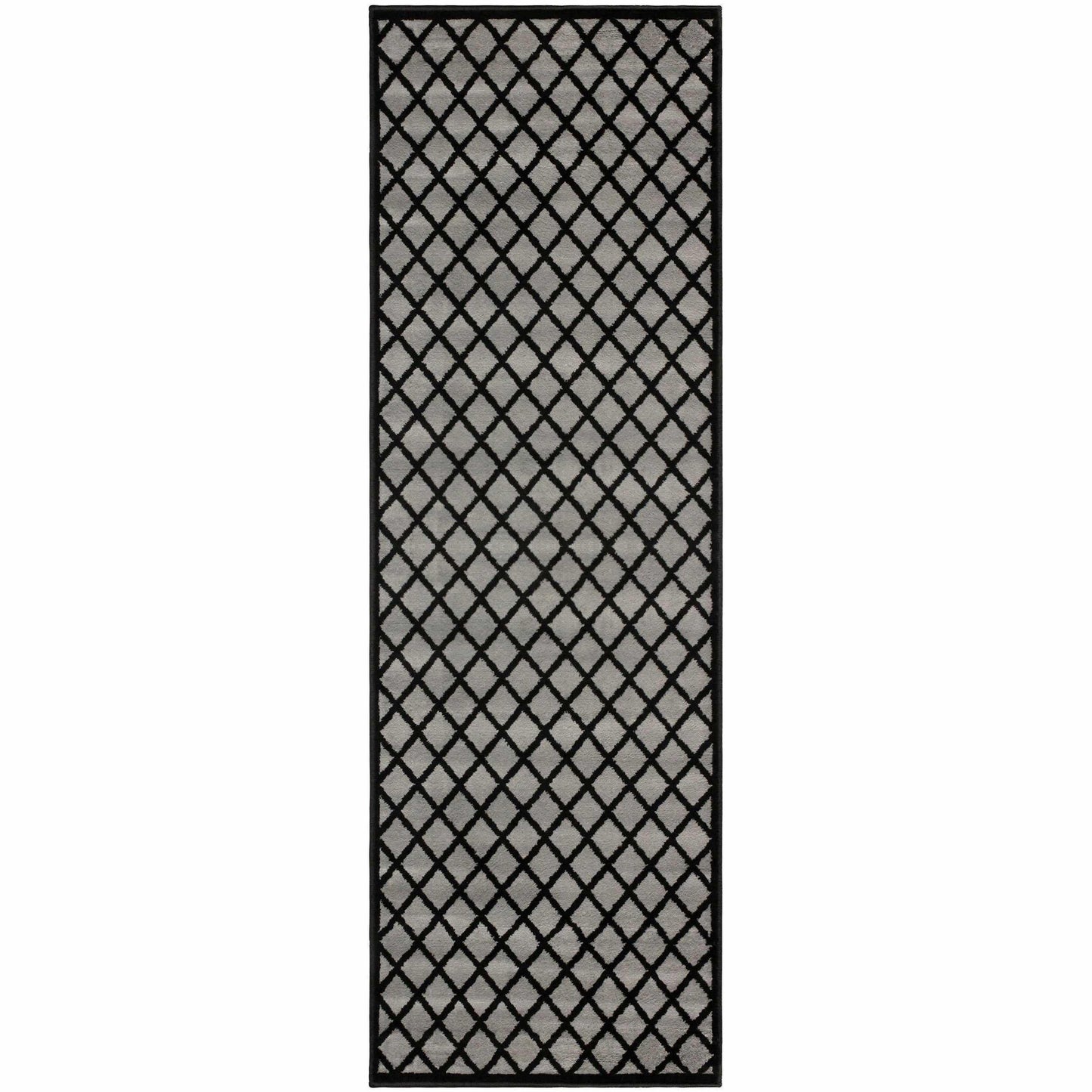 Davenport Geometric Windowpane Pattern Contemporary Rug FredCo