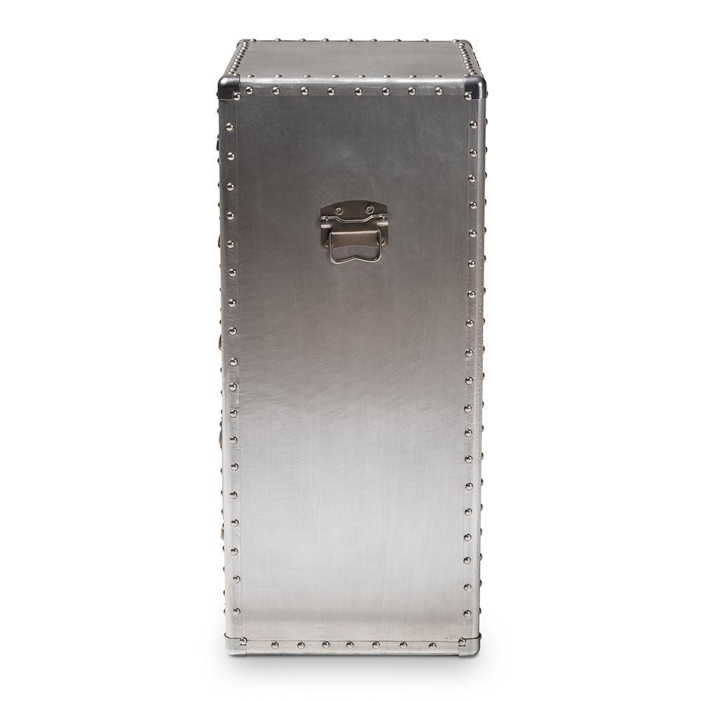 Davet French Industrial Silver Metal 5-Drawer Accent Storage Cabinet FredCo