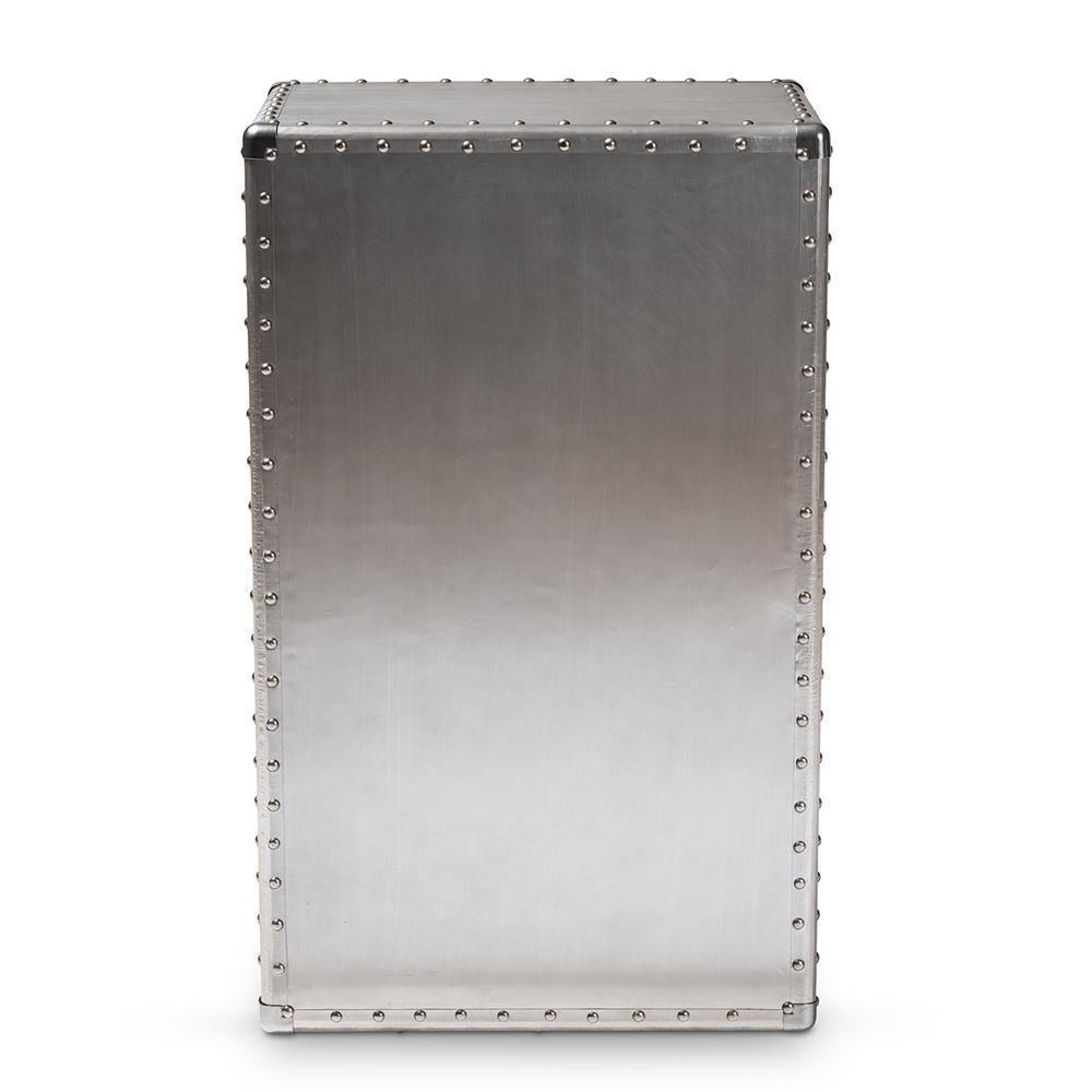 Davet French Industrial Silver Metal 5-Drawer Accent Storage Cabinet FredCo