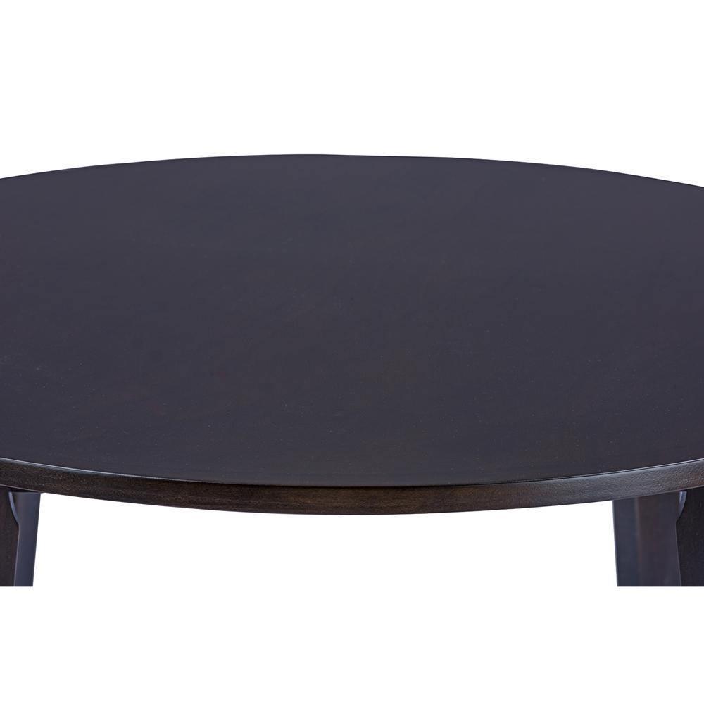 Debbie Mid-Century Dark Brown Wood Round Dining Table FredCo