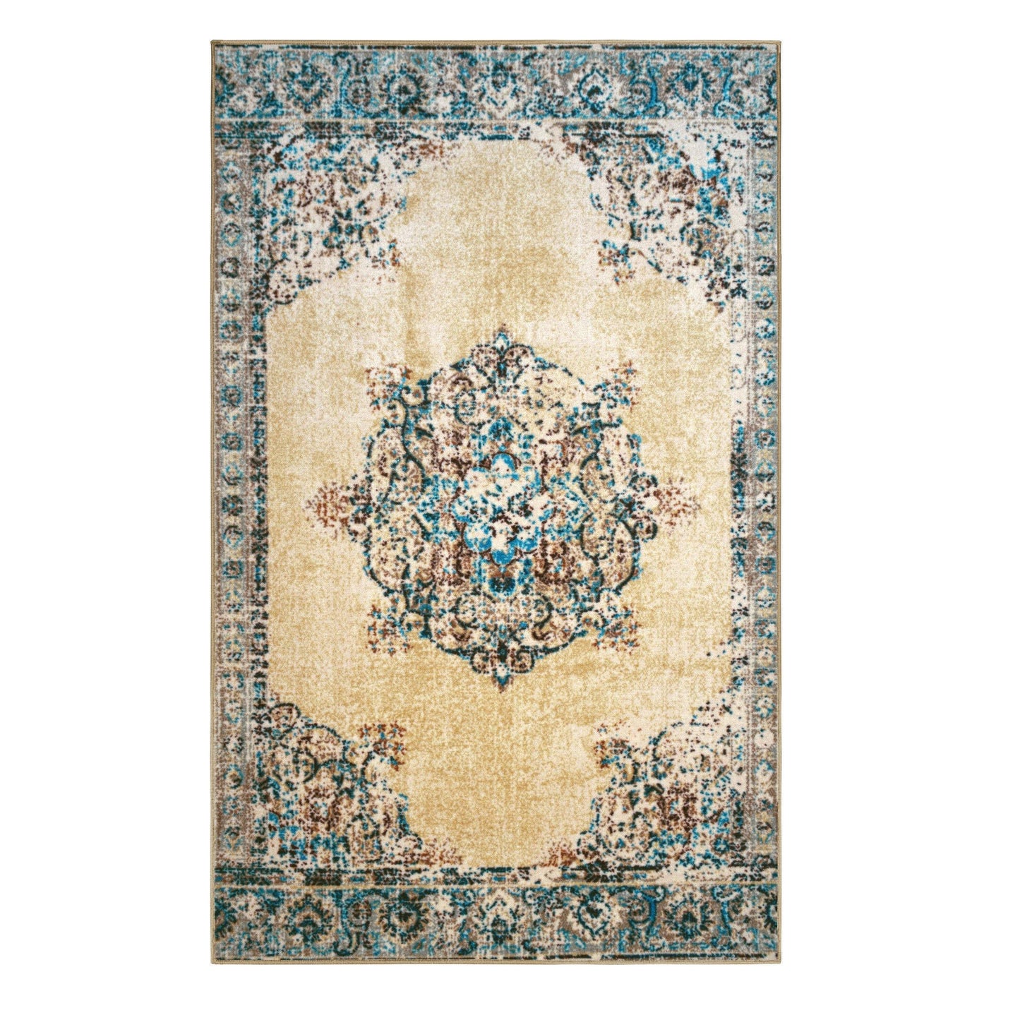 Decklan Non-Slip Vintage Oriental Medallion Foldable Rug FredCo