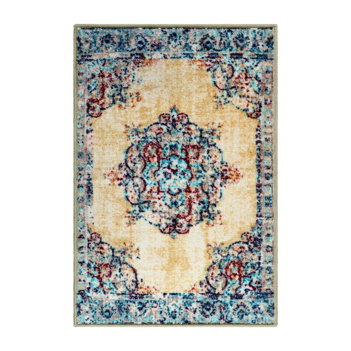 Decklan Non-Slip Vintage Oriental Medallion Foldable Rug FredCo