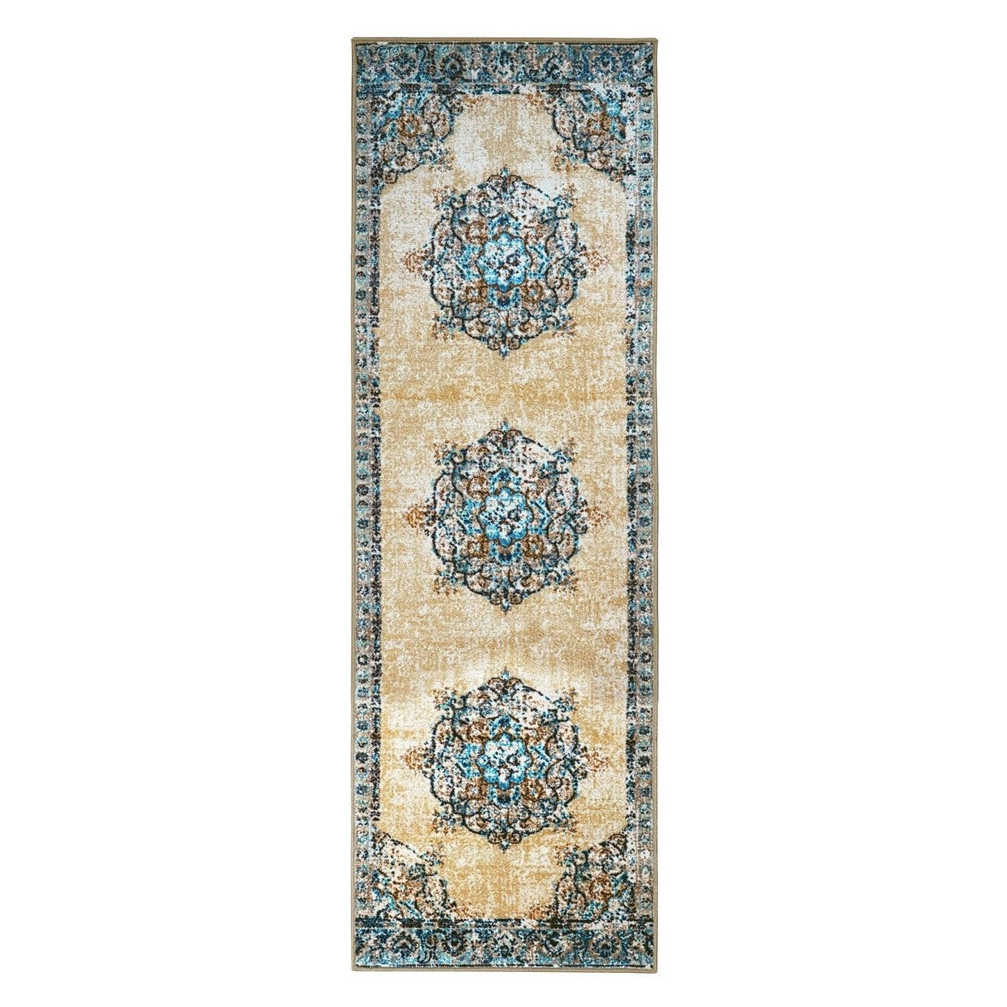 Decklan Non-Slip Vintage Oriental Medallion Foldable Rug FredCo