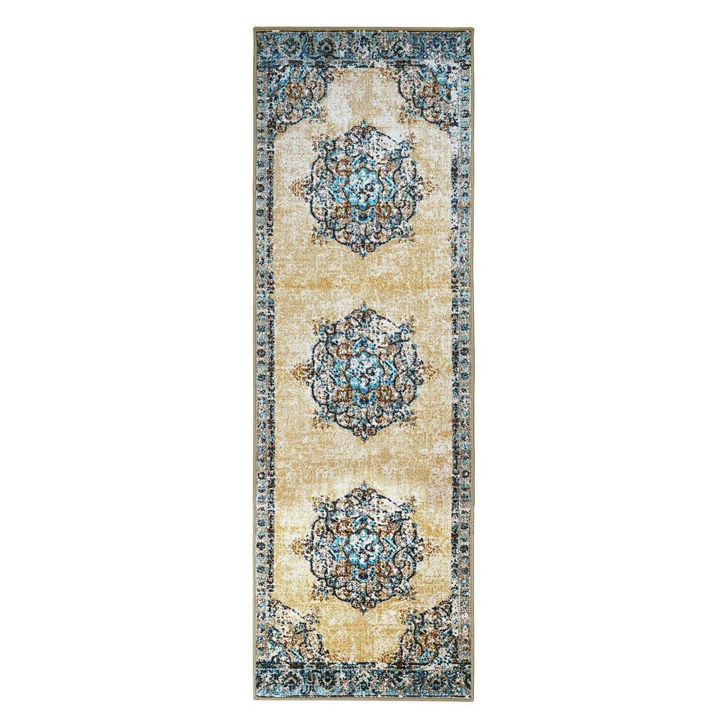 Decklan Non-Slip Vintage Oriental Medallion Foldable Rug FredCo