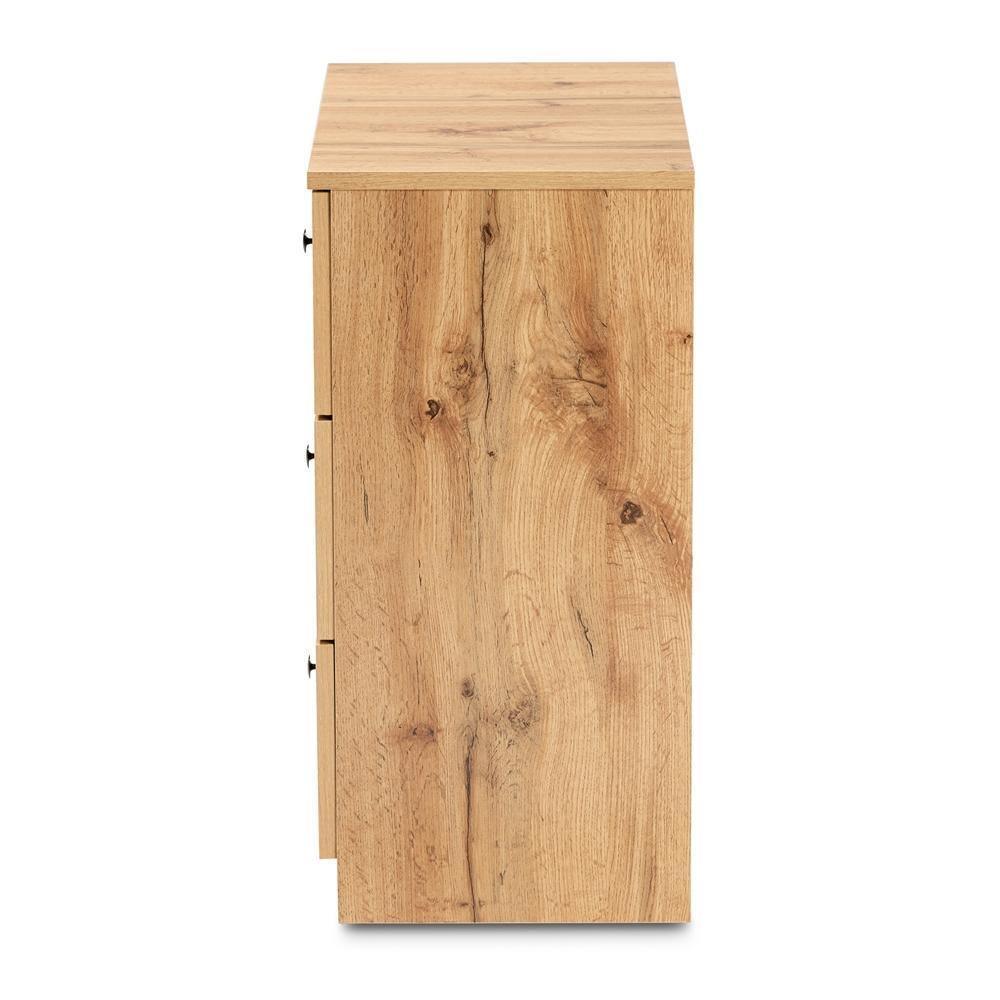 Decon Modern and Contemporary Oak Brown Finished Wood 3-Drawer Storage Chest FredCo