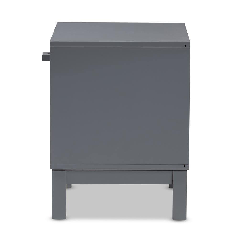 Deirdre Modern and Contemporary Grey Wood 1-Drawer Nightstand FredCo