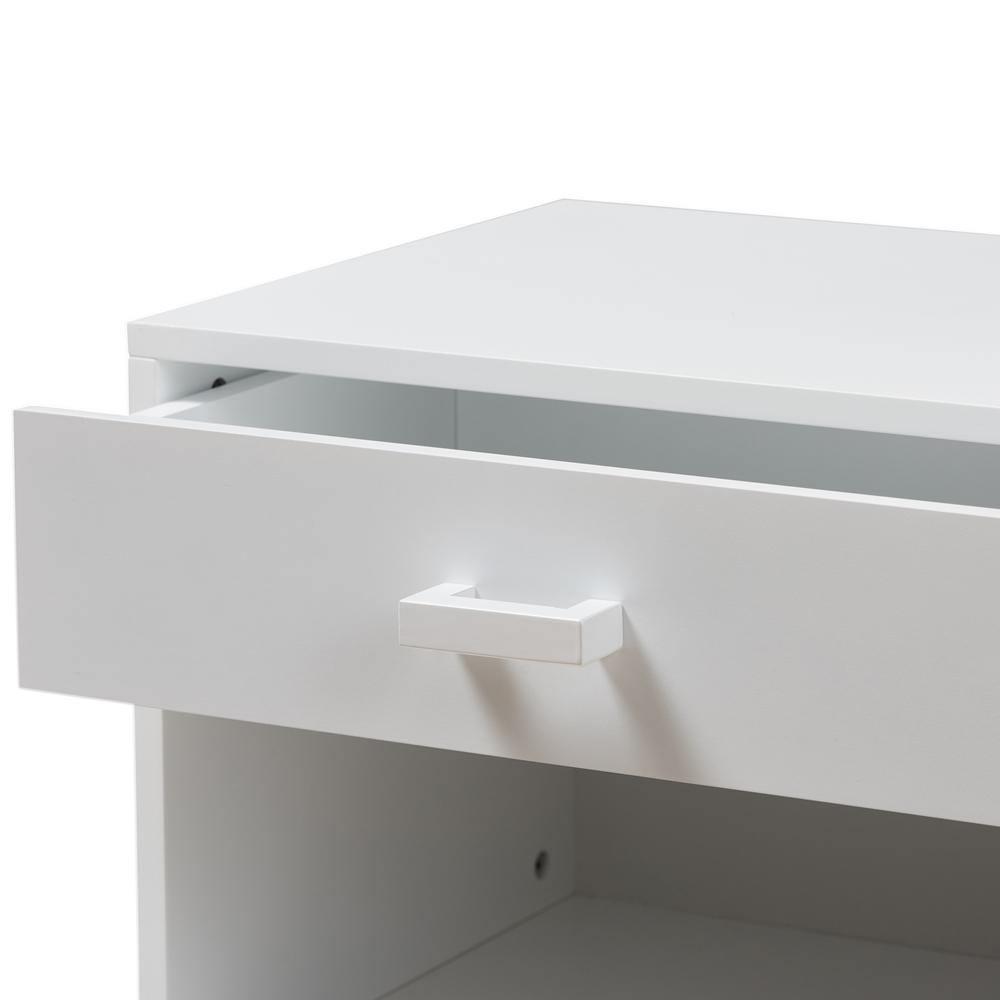 Deirdre Modern and Contemporary White Wood 1-Drawer Nightstand FredCo