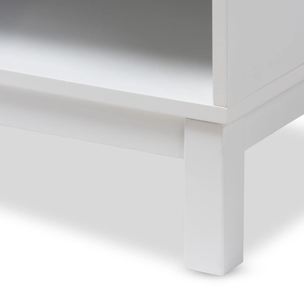 Deirdre Modern and Contemporary White Wood 1-Drawer Nightstand FredCo