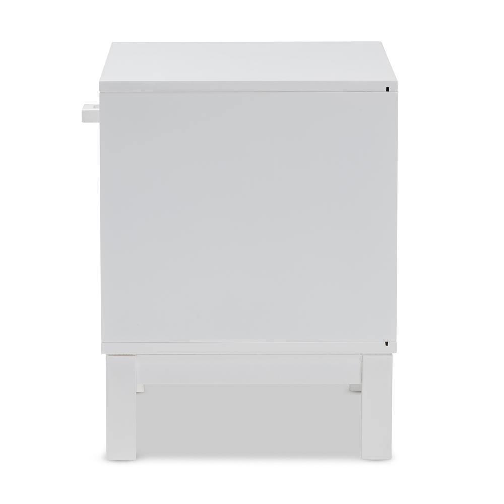 Deirdre Modern and Contemporary White Wood 1-Drawer Nightstand FredCo