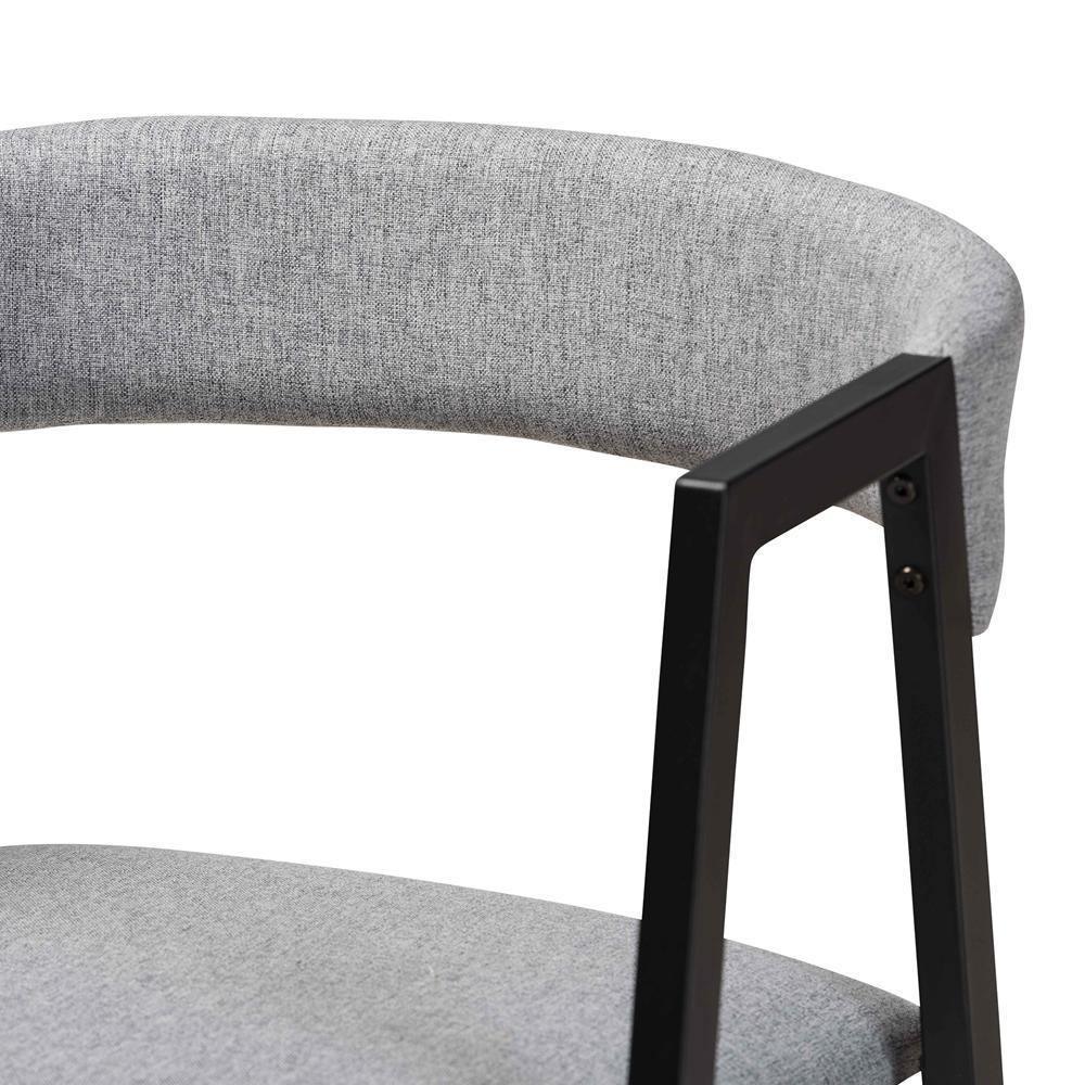 Delgado Modern and Contemporary Grey Fabric Upholstered and Black Metal 5-Piece Dining Set FredCo