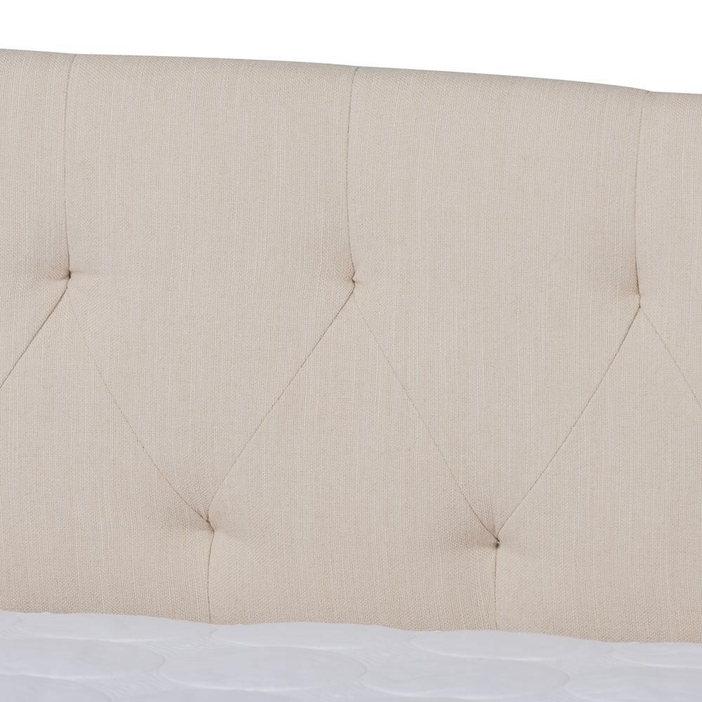 Delora Modern and Contemporary Beige Fabric Upholstered Full Size Daybed with Roll-Out Trundle Bed FredCo