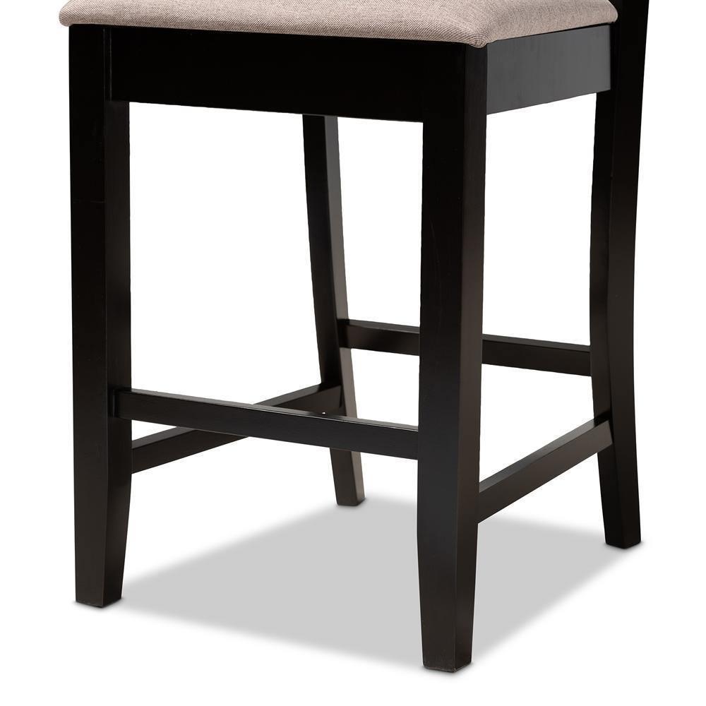 Devon Modern and Contemporary Sand Fabric Upholstered and Espresso Brown Finished Wood 5-Piece Pub Dining Set FredCo