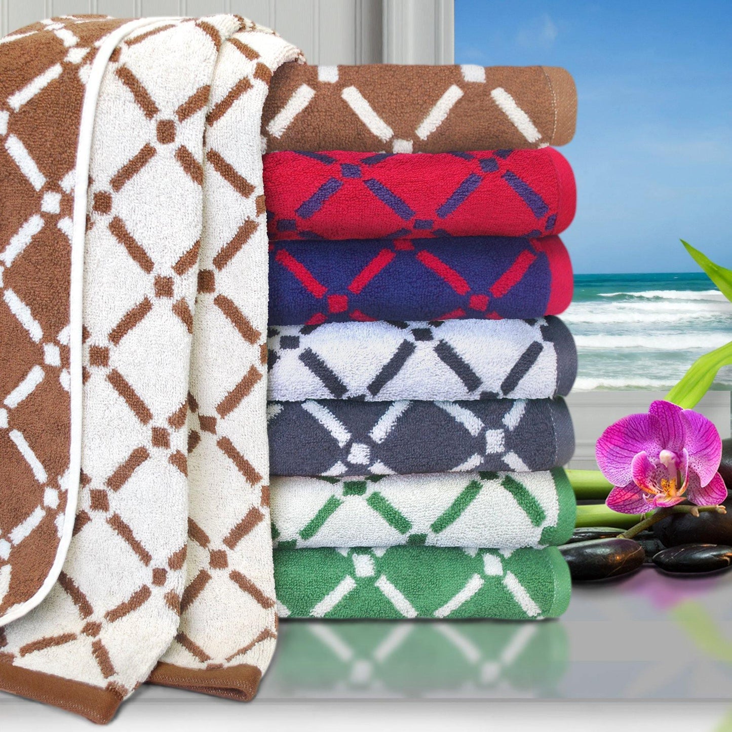 Diamond 100% Combed Cotton 550 GSM 2-Piece Bath Sheet Set FredCo